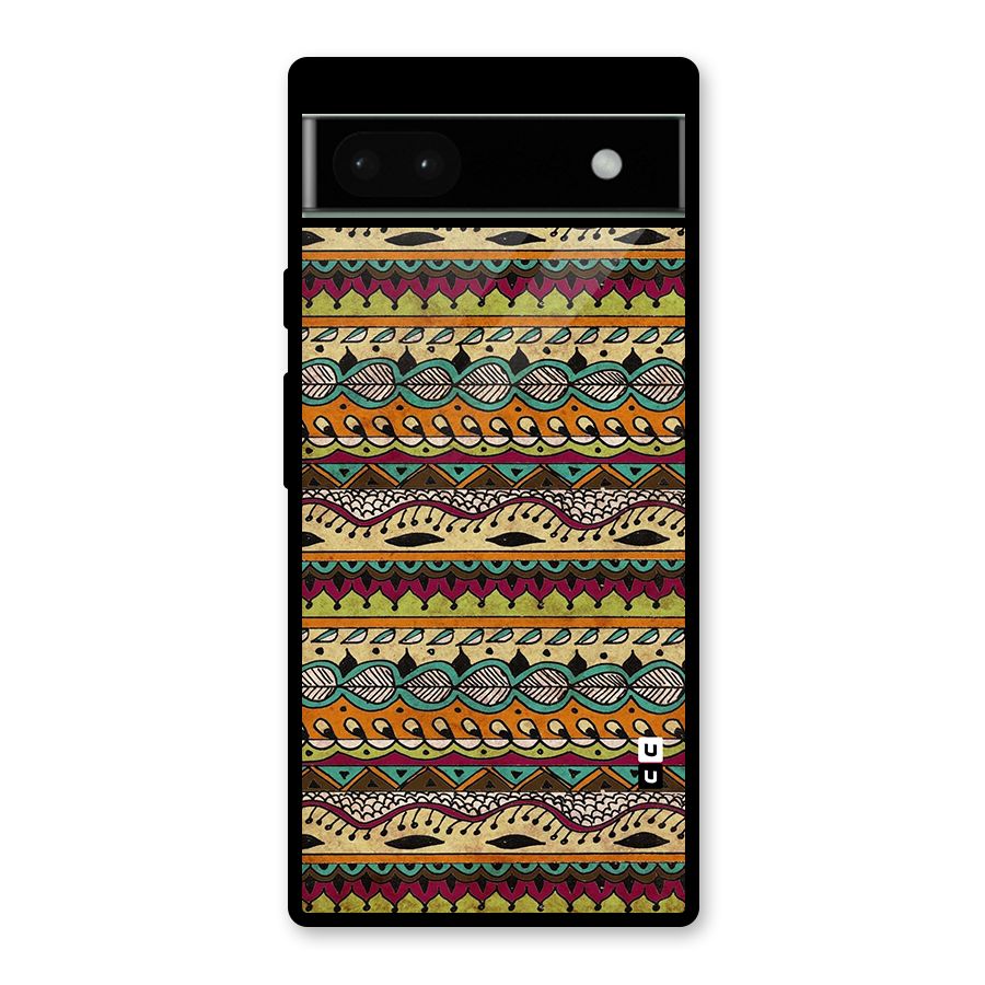 Bohemian Style Aztec Art Glass Back Case for Google Pixel 6a