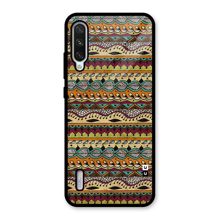 Bohemian Style Aztec Art Glass Back Case for Mi A3