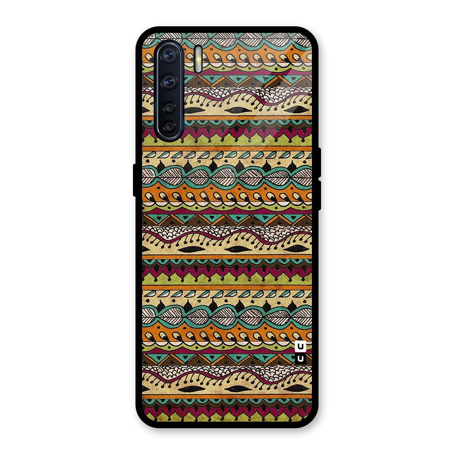 Bohemian Style Aztec Art Glass Back Case for Oppo F15