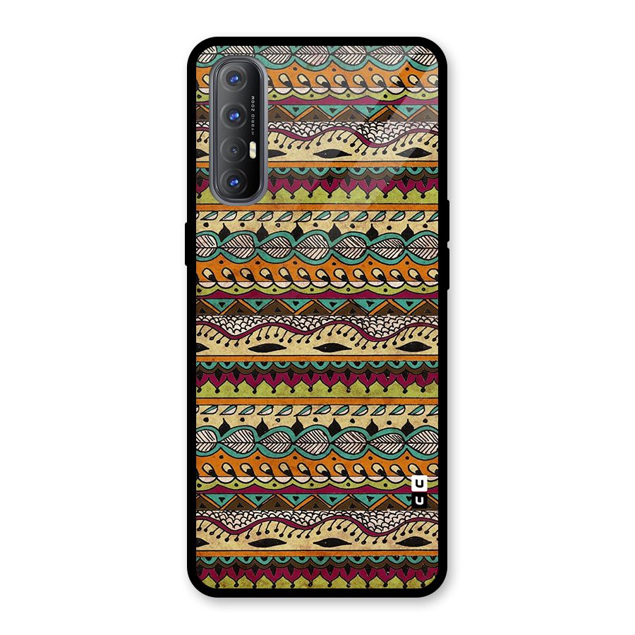 Bohemian Style Aztec Art Glass Back Case for Oppo Reno3 Pro