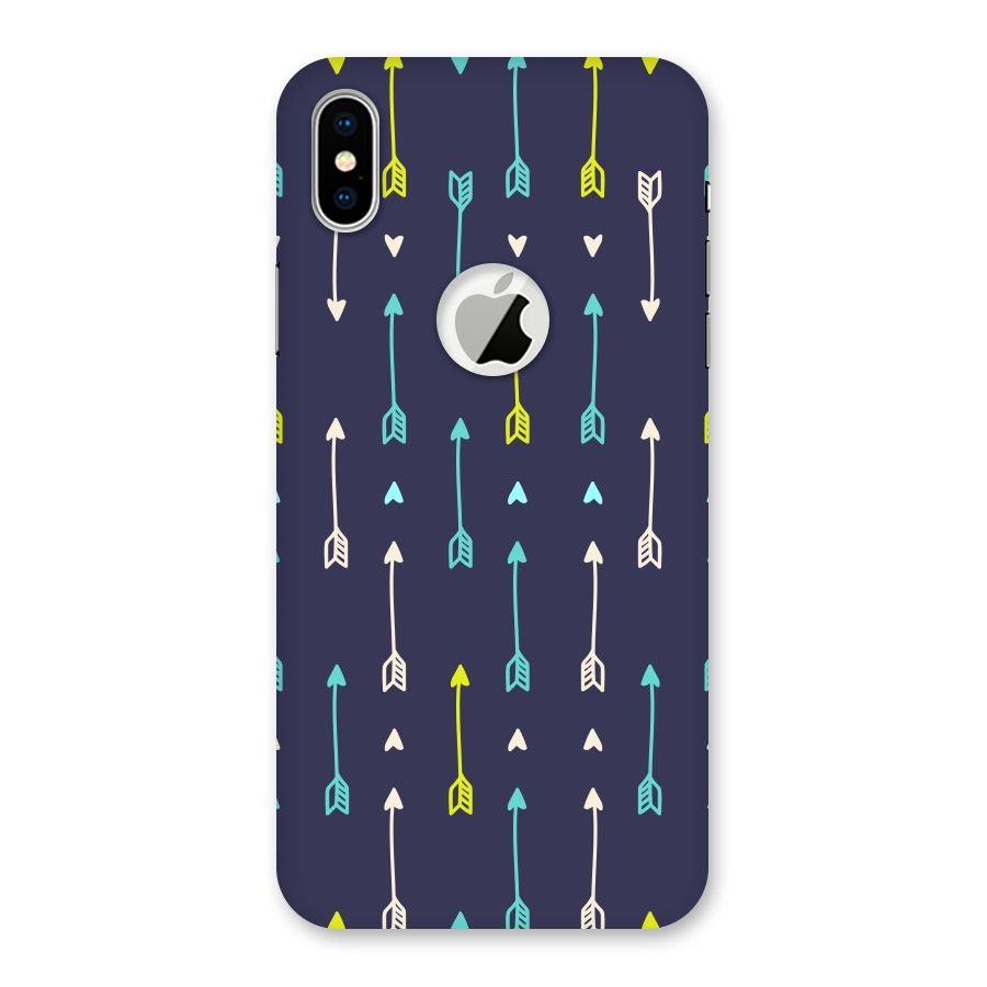 Boho Arrow Pattern Back Case for iPhone X Logo Cut