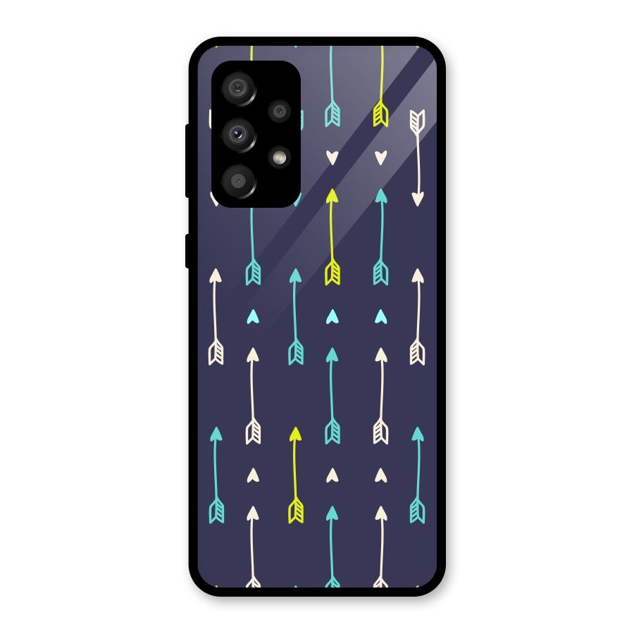 Boho Arrow Pattern Glass Back Case for Galaxy A32