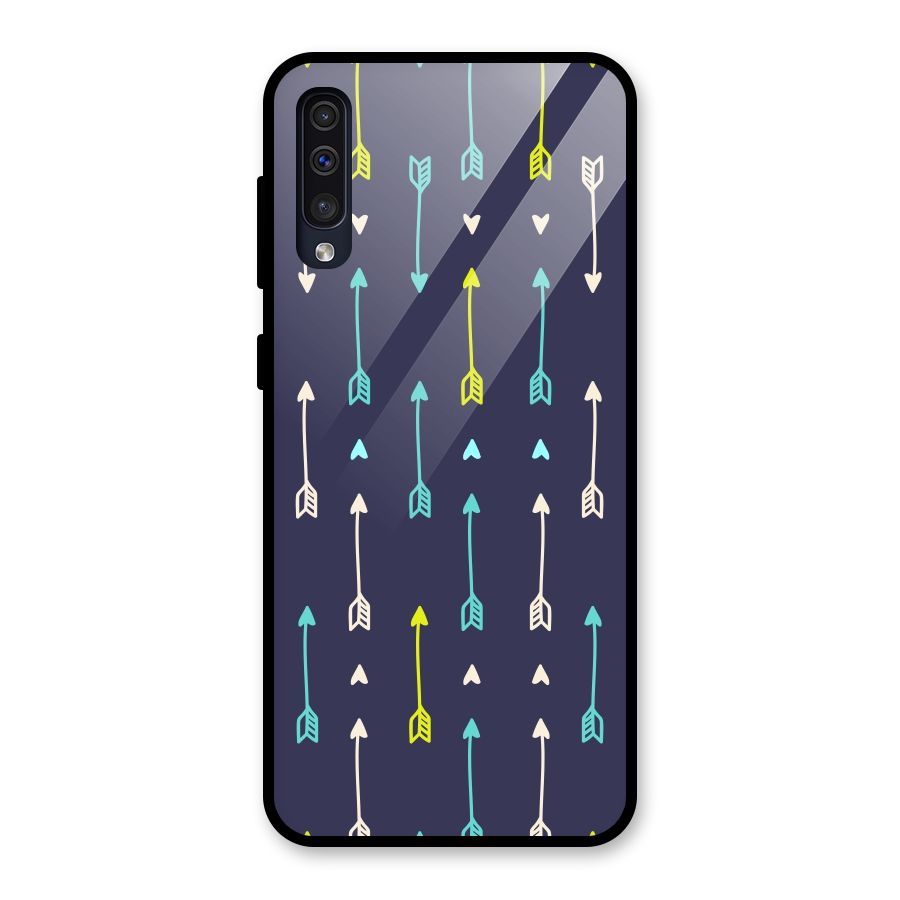 Boho Arrow Pattern Glass Back Case for Galaxy A50
