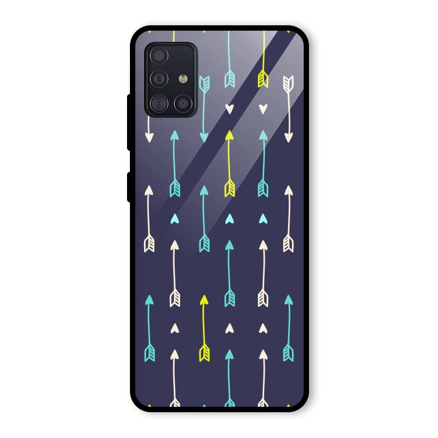Boho Arrow Pattern Glass Back Case for Galaxy A51