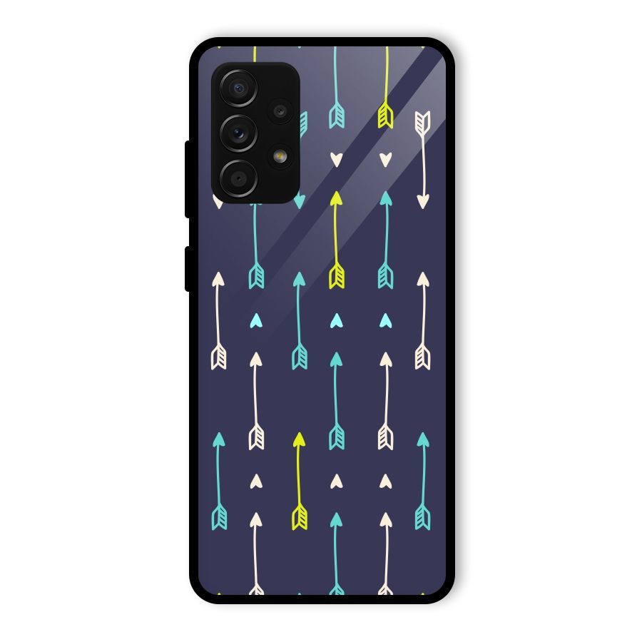 Boho Arrow Pattern Glass Back Case for Galaxy A53 5G