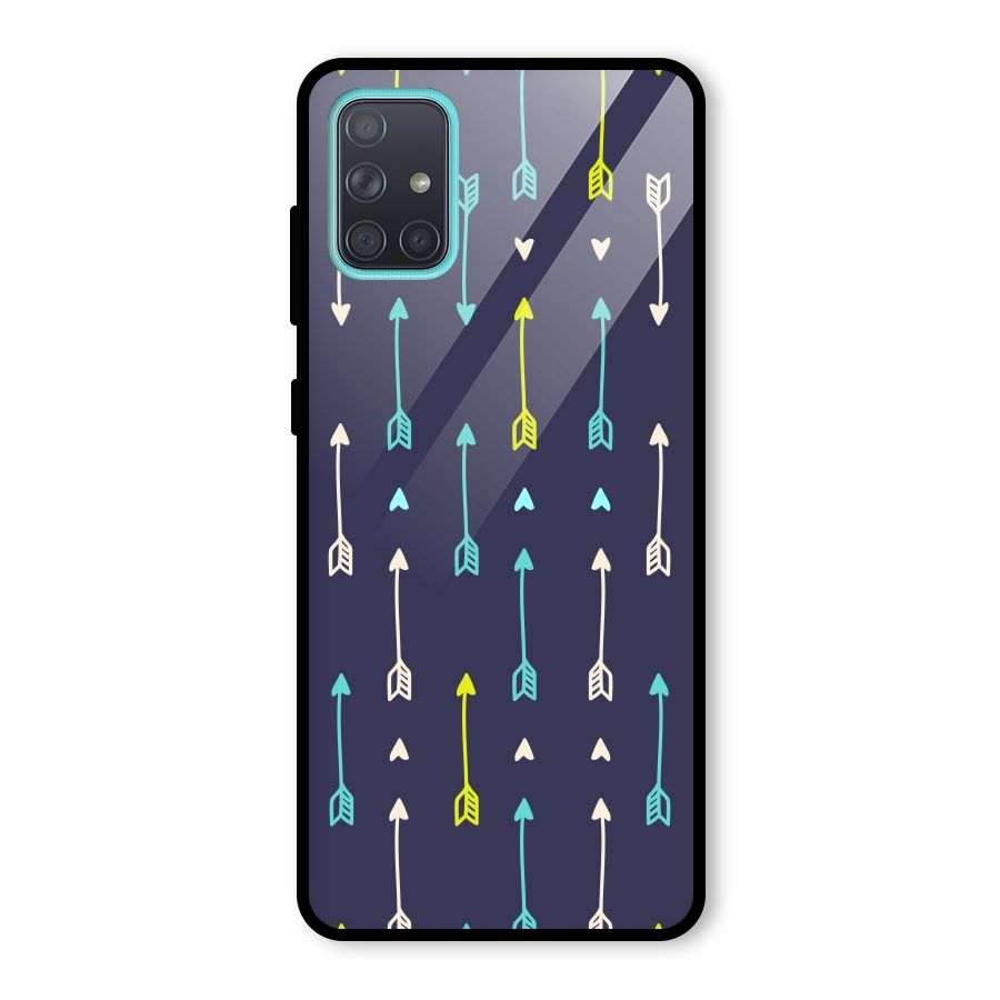 Boho Arrow Pattern Glass Back Case for Galaxy A71