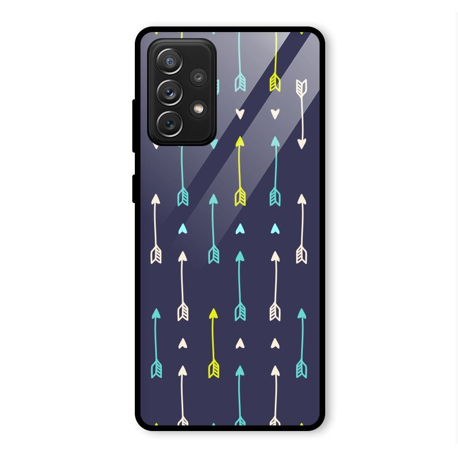Boho Arrow Pattern Glass Back Case for Galaxy A72