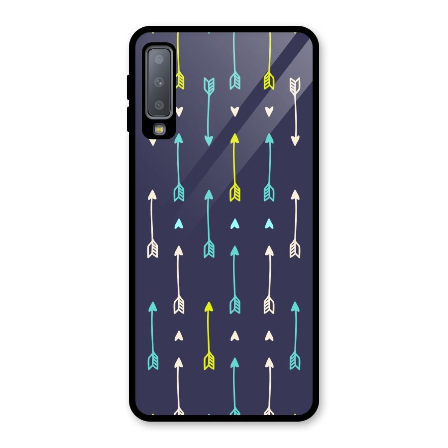 Boho Arrow Pattern Glass Back Case for Galaxy A7 (2018)