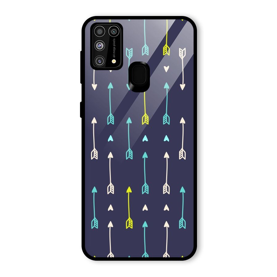 Boho Arrow Pattern Glass Back Case for Galaxy F41