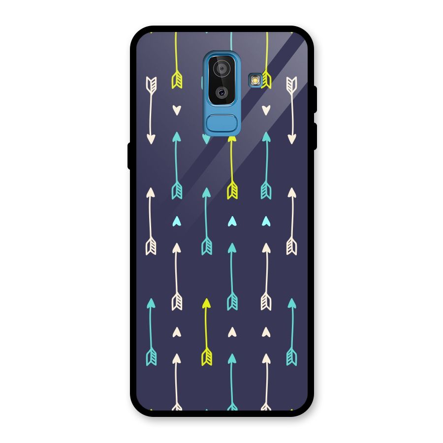 Boho Arrow Pattern Glass Back Case for Galaxy J8