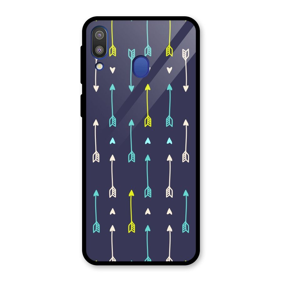 Boho Arrow Pattern Glass Back Case for Galaxy M20