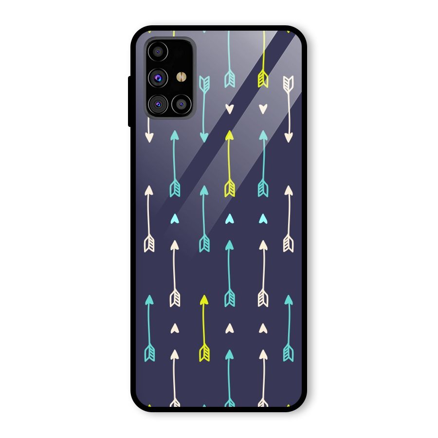 Boho Arrow Pattern Glass Back Case for Galaxy M31s