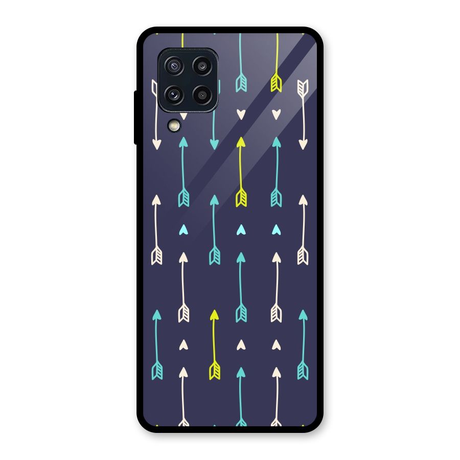 Boho Arrow Pattern Glass Back Case for Galaxy M32