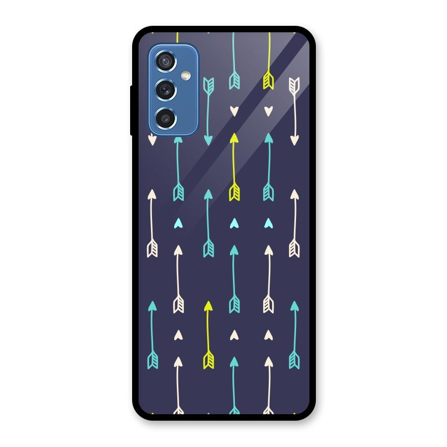 Boho Arrow Pattern Glass Back Case for Galaxy M52 5G