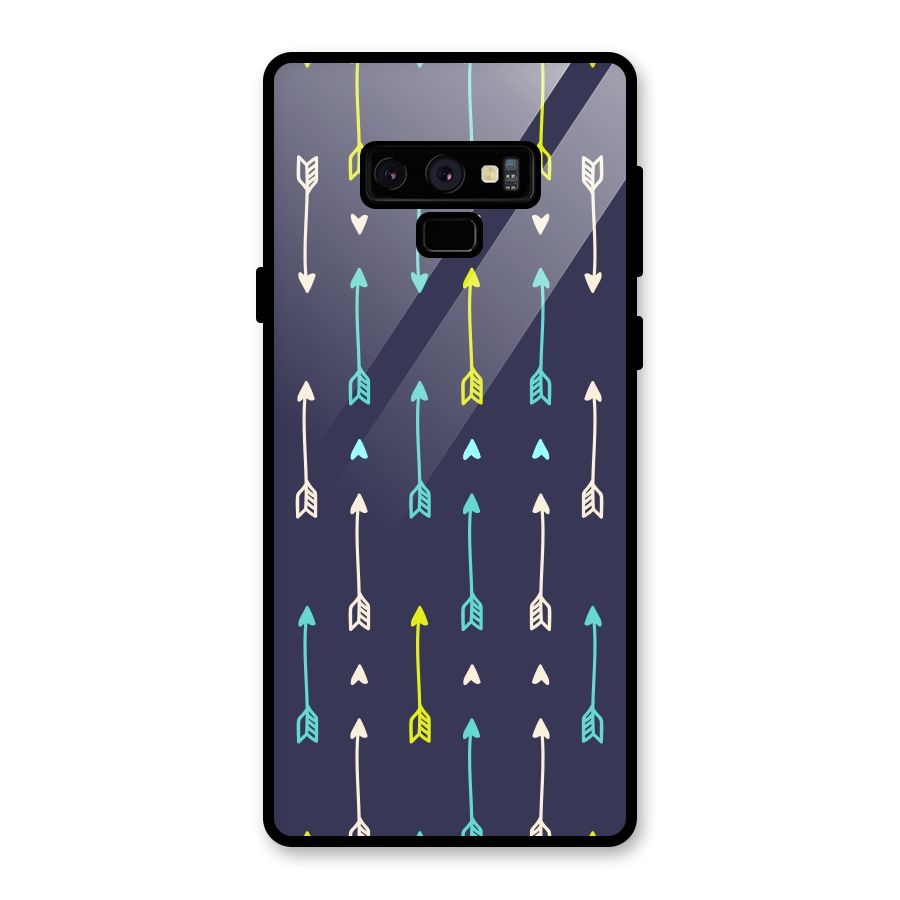 Boho Arrow Pattern Glass Back Case for Galaxy Note 9