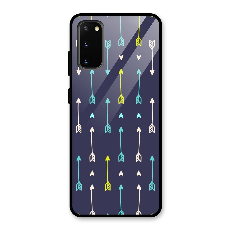 Boho Arrow Pattern Glass Back Case for Galaxy S20