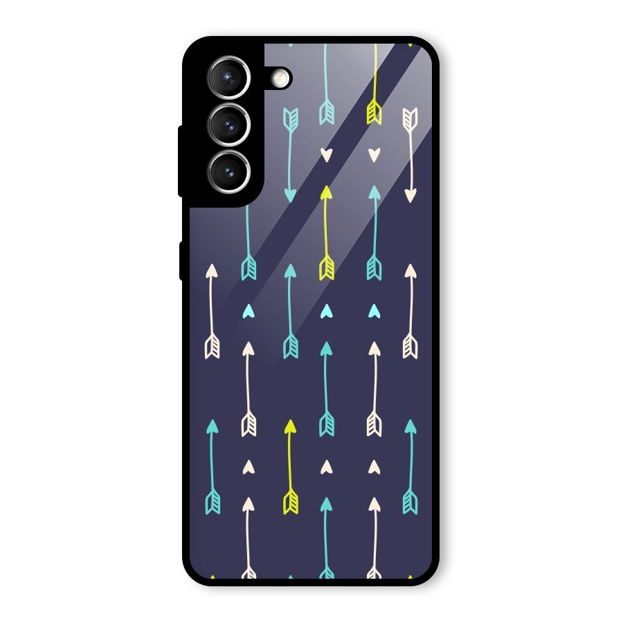 Boho Arrow Pattern Glass Back Case for Galaxy S21 5G