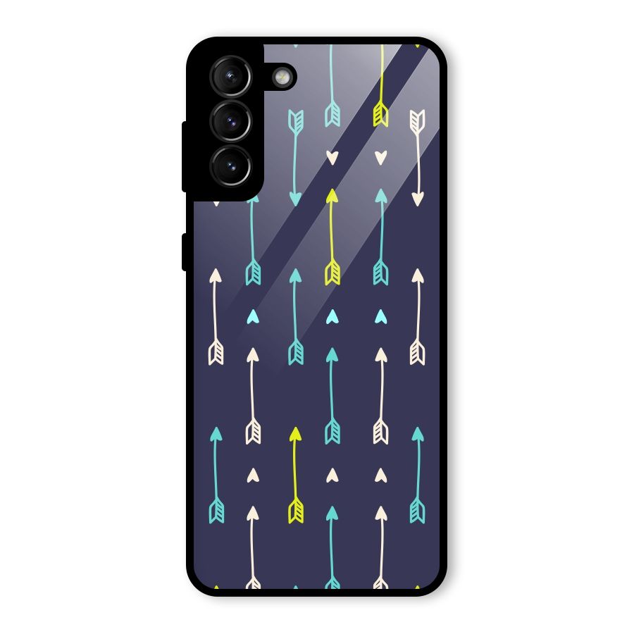 Boho Arrow Pattern Glass Back Case for Galaxy S21 Plus