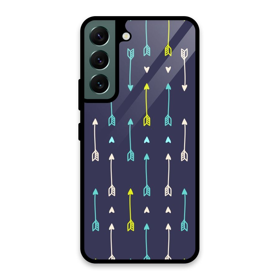 Boho Arrow Pattern Glass Back Case for Galaxy S22 5G