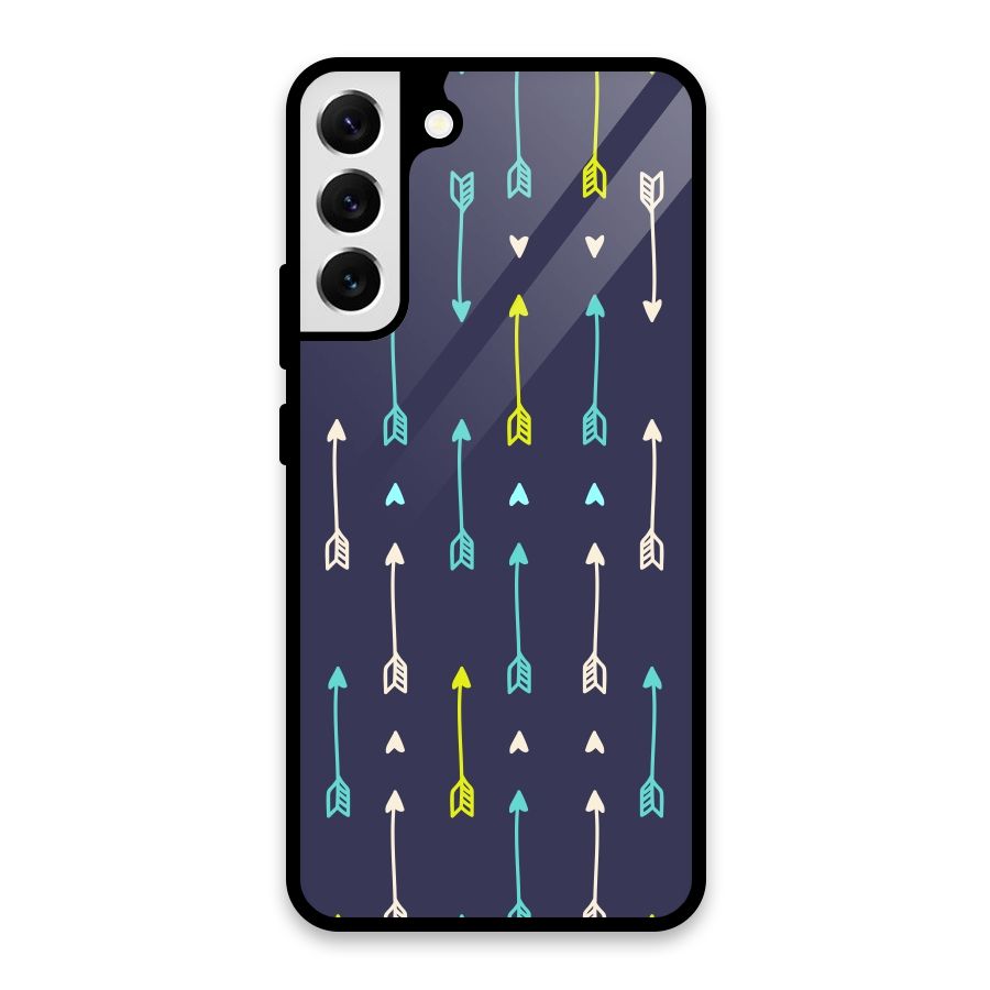 Boho Arrow Pattern Glass Back Case for Galaxy S22 Plus 5G