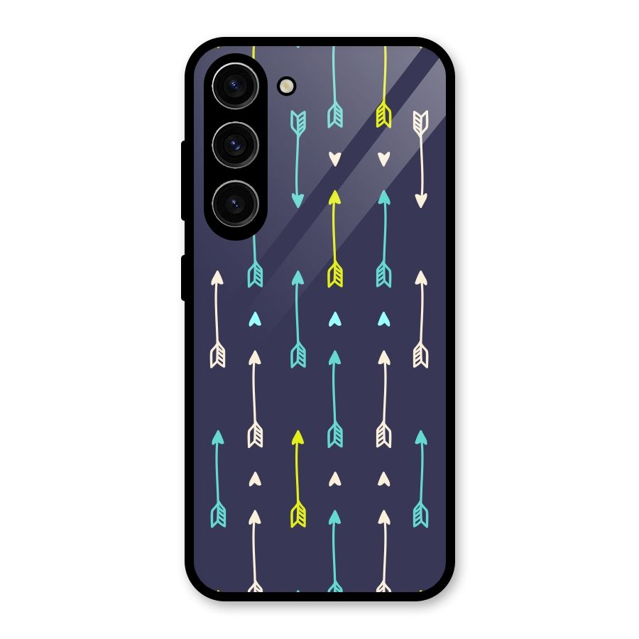 Boho Arrow Pattern Glass Back Case for Galaxy S23