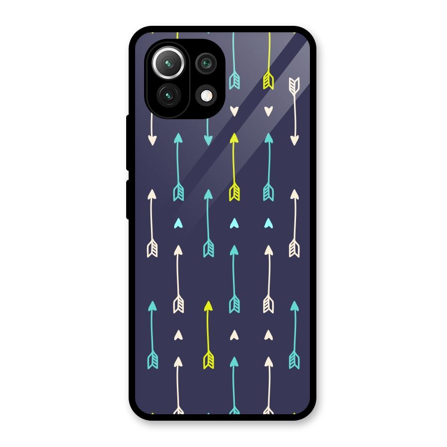 Boho Arrow Pattern Glass Back Case for Mi 11 Lite