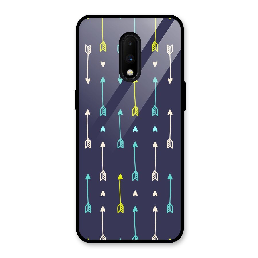 Boho Arrow Pattern Glass Back Case for OnePlus 7