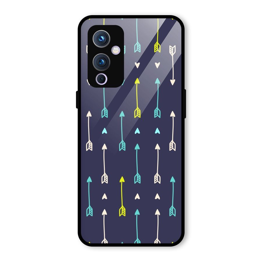 Boho Arrow Pattern Glass Back Case for OnePlus 9