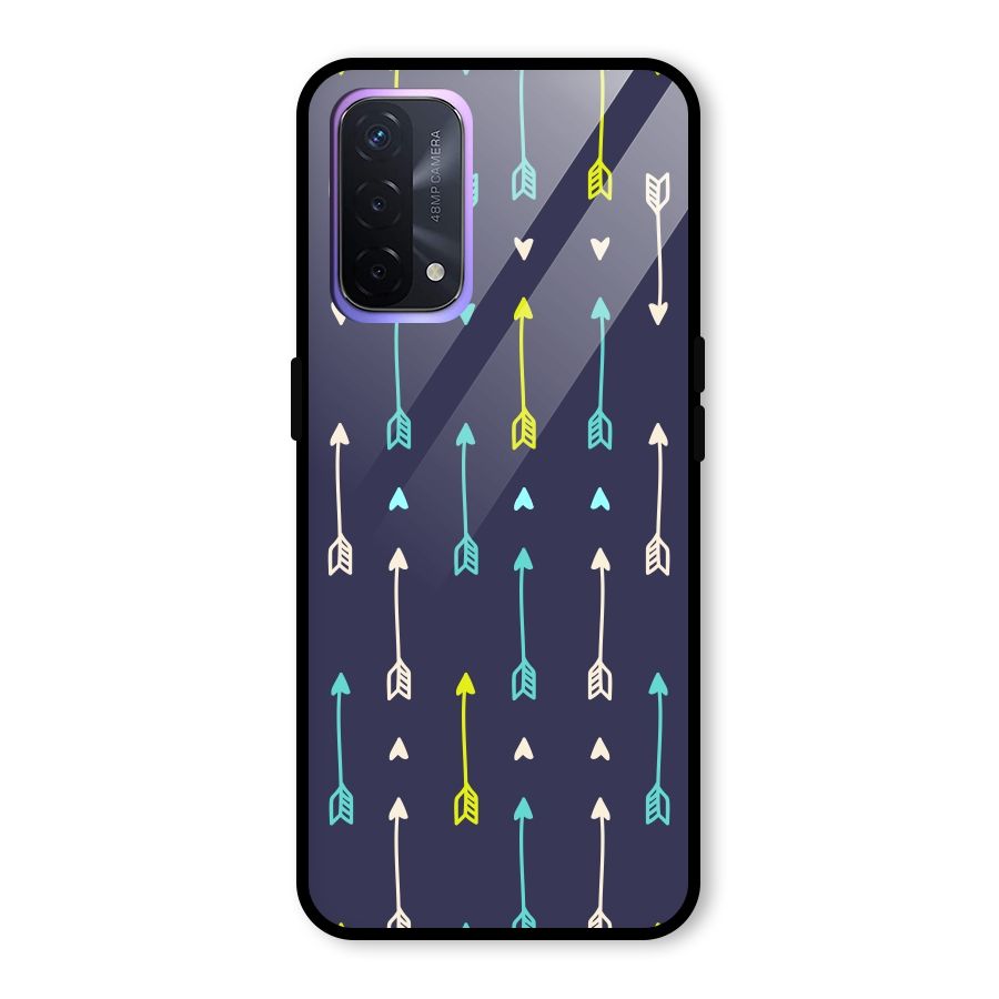Boho Arrow Pattern Glass Back Case for Oppo A74 5G