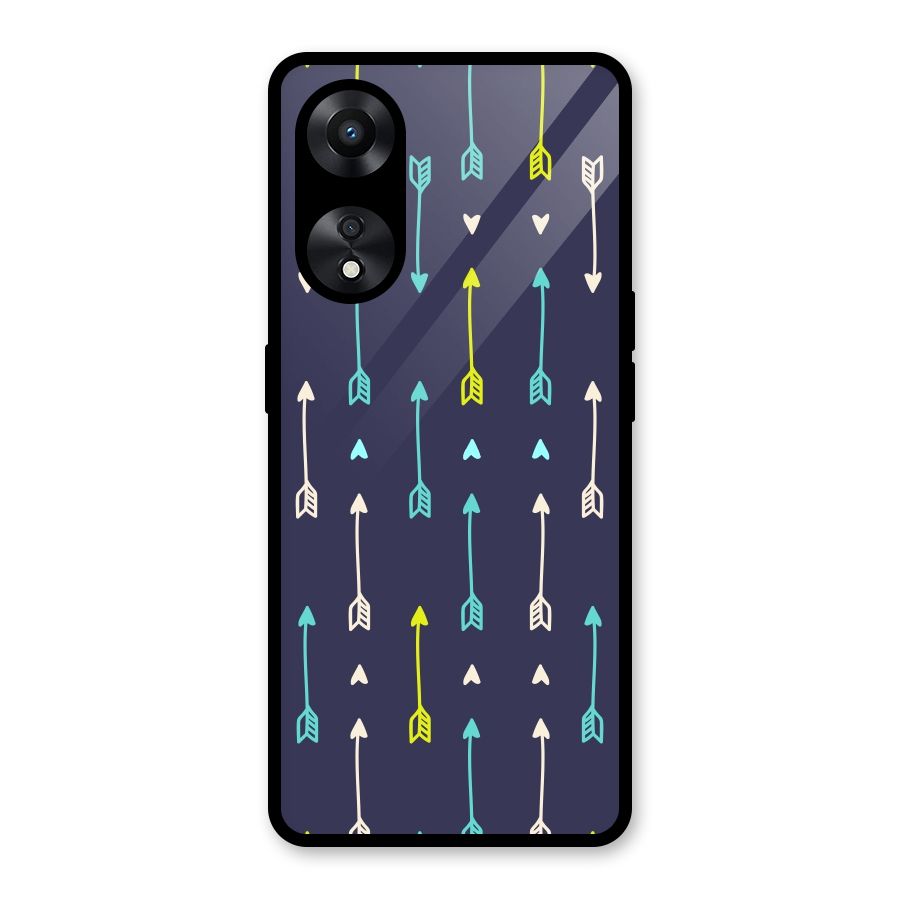 Boho Arrow Pattern Glass Back Case for Oppo A78