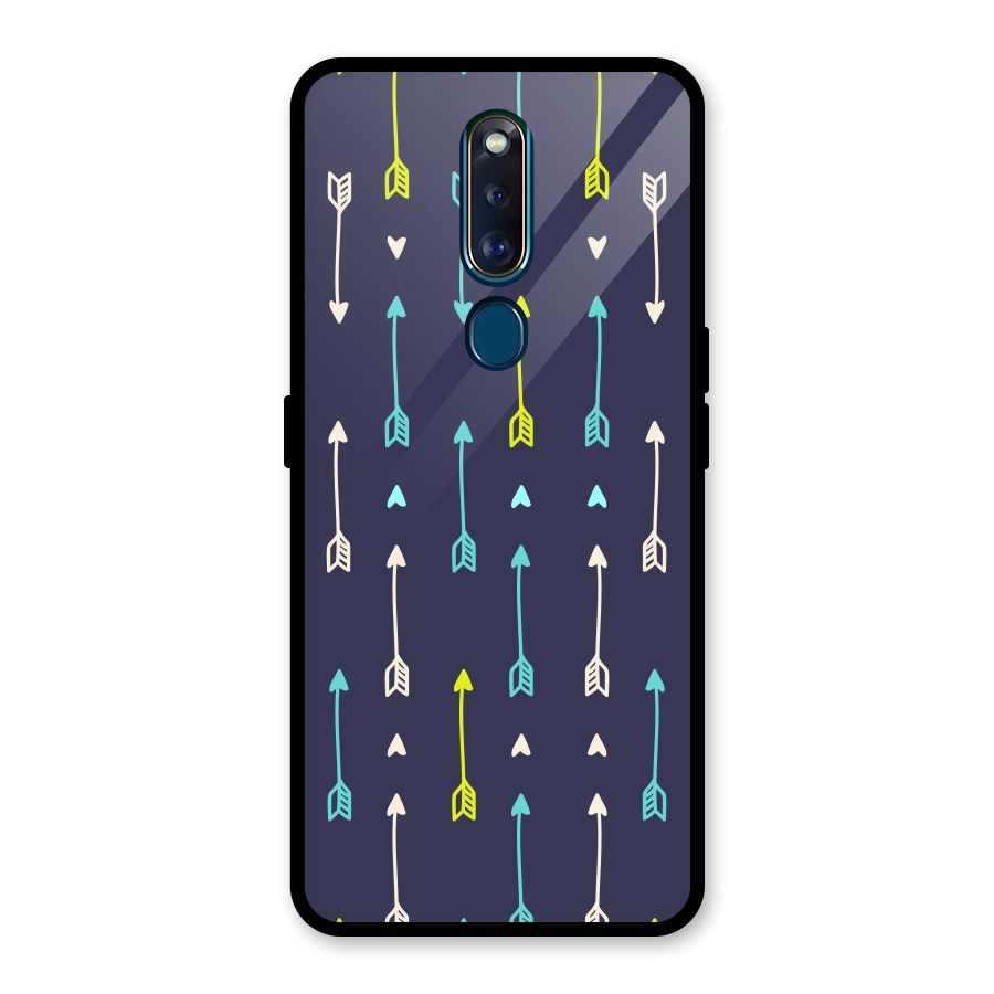Boho Arrow Pattern Glass Back Case for Oppo F11 Pro