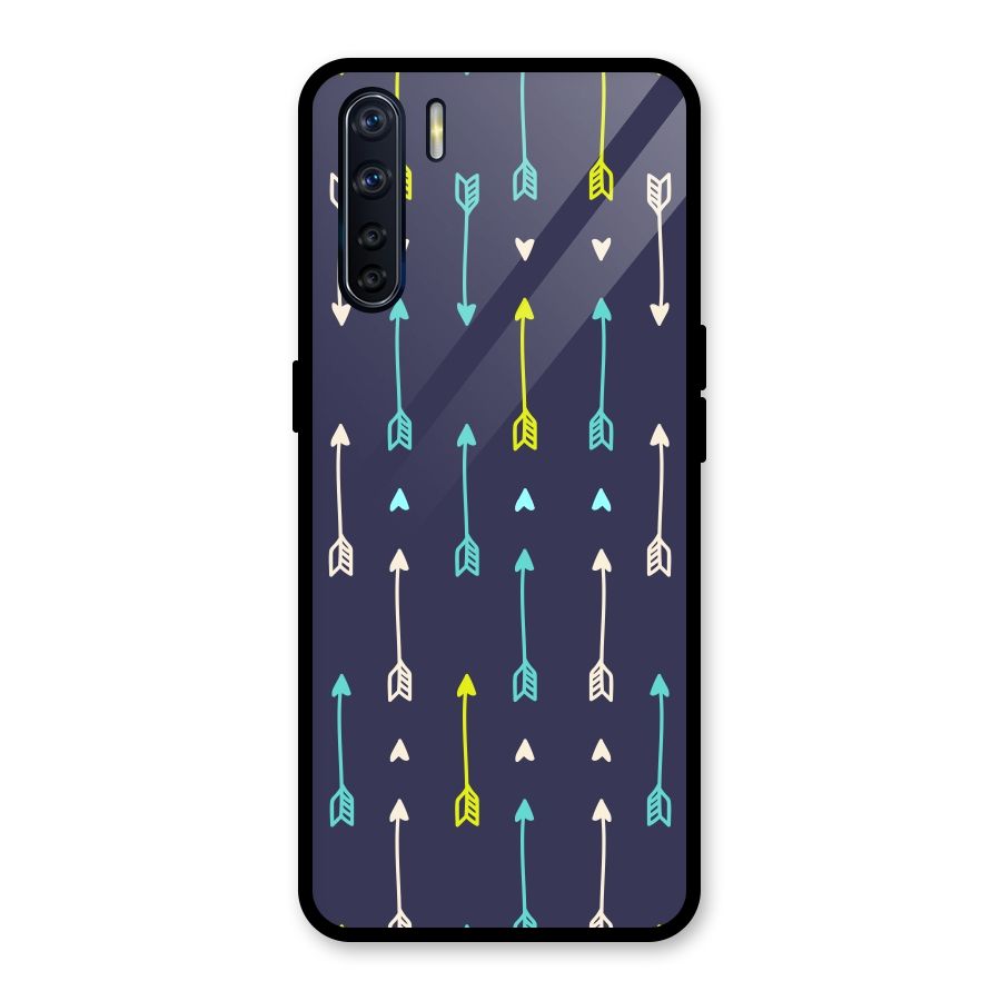 Boho Arrow Pattern Glass Back Case for Oppo F15