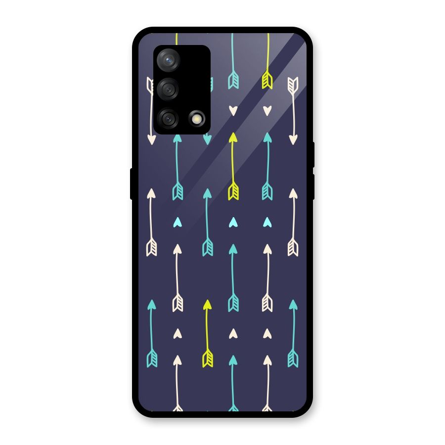 Boho Arrow Pattern Glass Back Case for Oppo F19