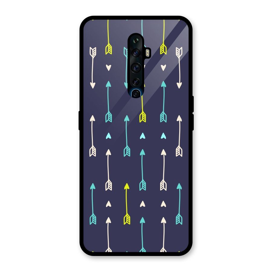 Boho Arrow Pattern Glass Back Case for Oppo Reno2 F
