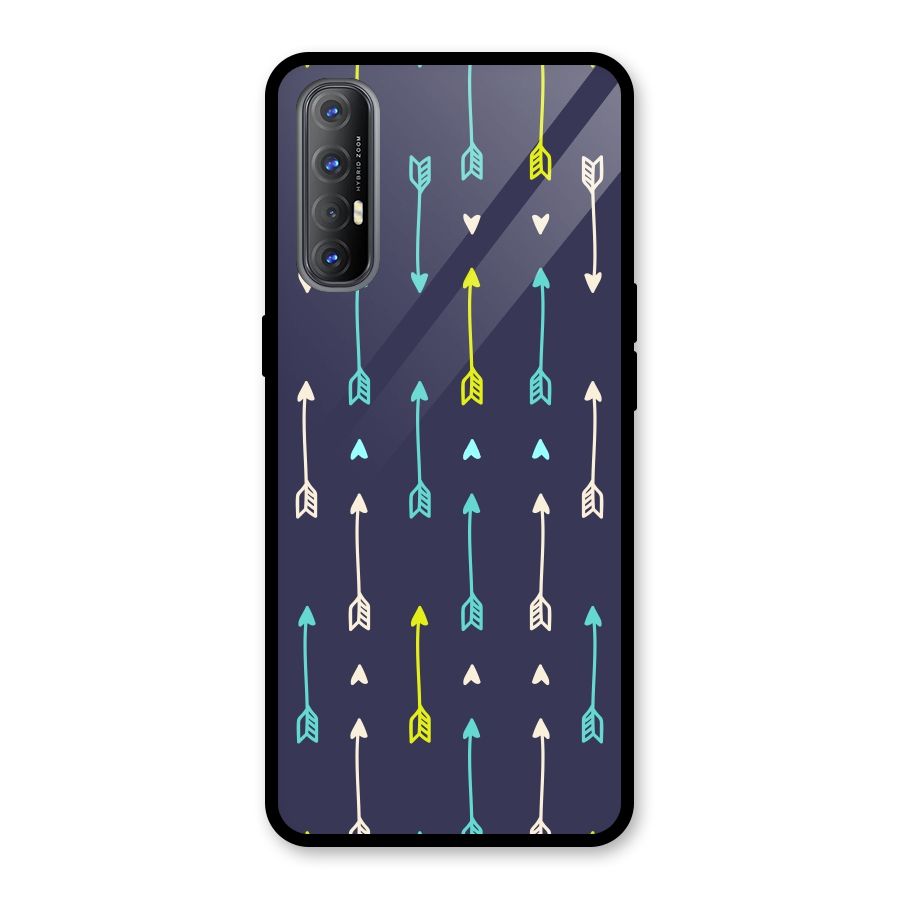 Boho Arrow Pattern Glass Back Case for Oppo Reno3 Pro