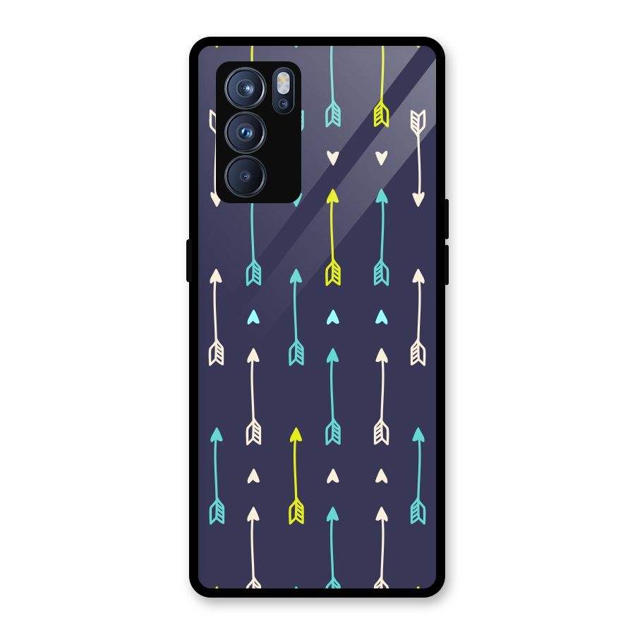 Boho Arrow Pattern Glass Back Case for Oppo Reno6 Pro 5G