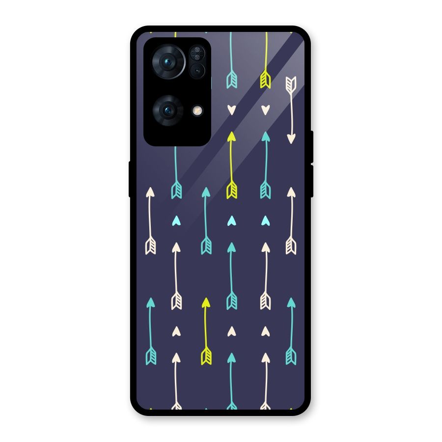 Boho Arrow Pattern Glass Back Case for Oppo Reno7 Pro 5G