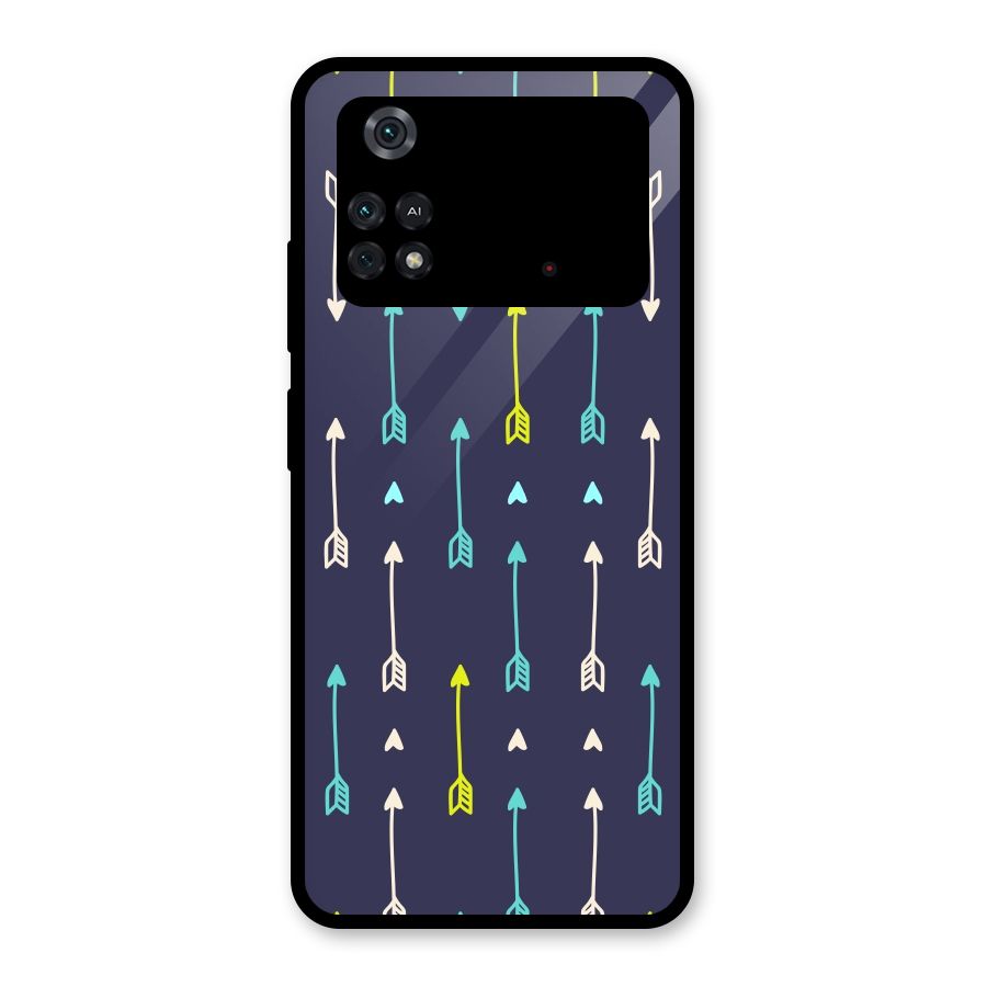 Boho Arrow Pattern Glass Back Case for Poco M4 Pro 4G