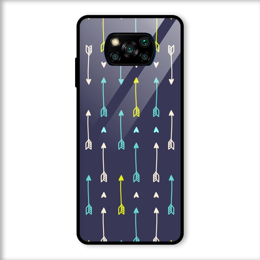 Boho Arrow Pattern Glass Back Case for Poco X3