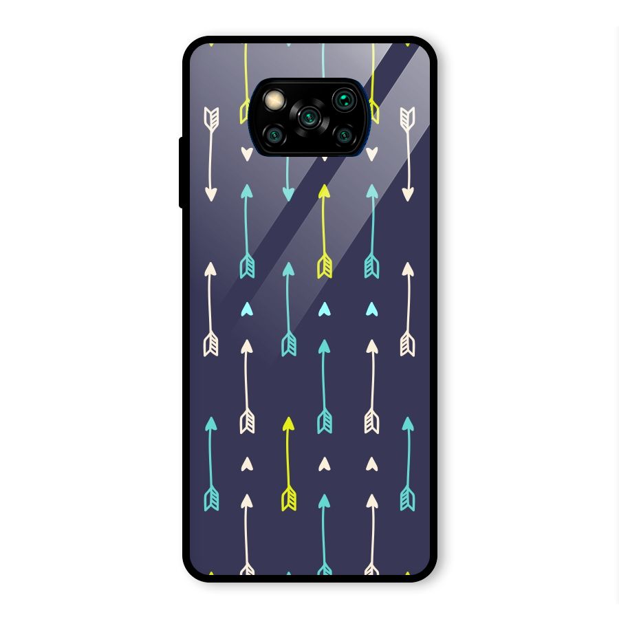 Boho Arrow Pattern Glass Back Case for Poco X3 Pro