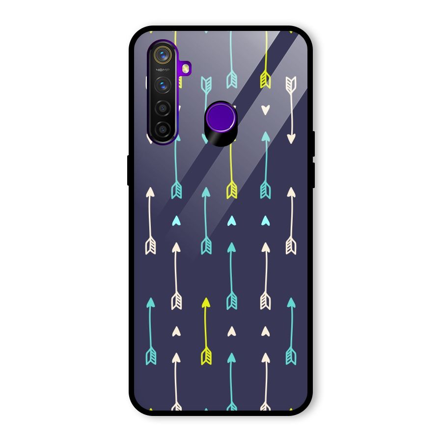 Boho Arrow Pattern Glass Back Case for Realme 5 Pro