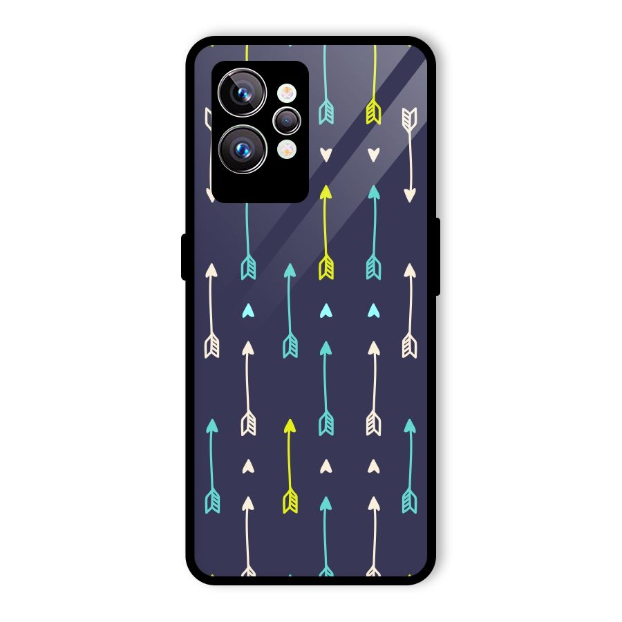 Boho Arrow Pattern Glass Back Case for Realme GT2 Pro