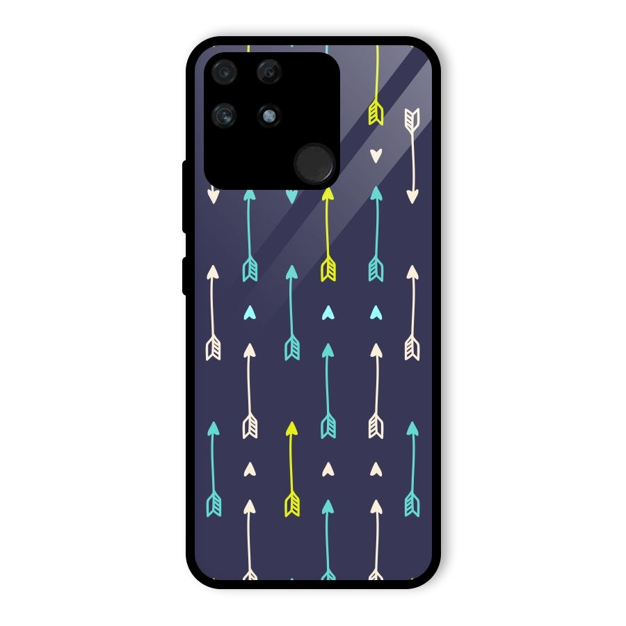 Boho Arrow Pattern Glass Back Case for Realme Narzo 50A