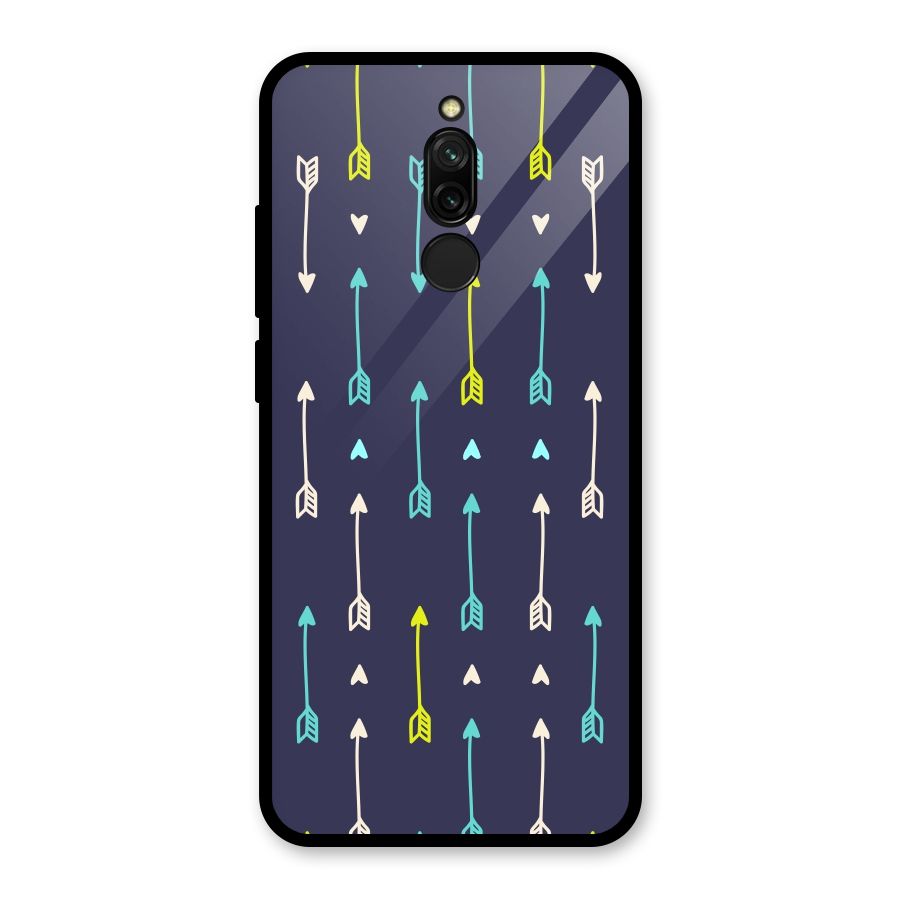 Boho Arrow Pattern Glass Back Case for Redmi 8