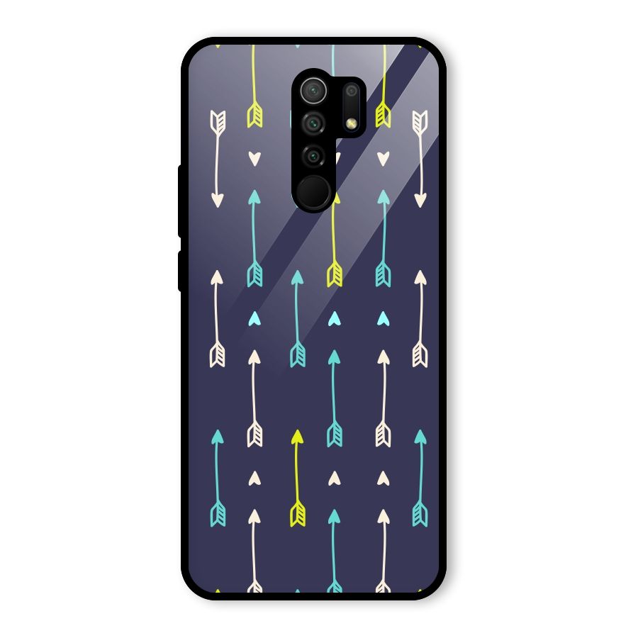 Boho Arrow Pattern Glass Back Case for Redmi 9 Prime