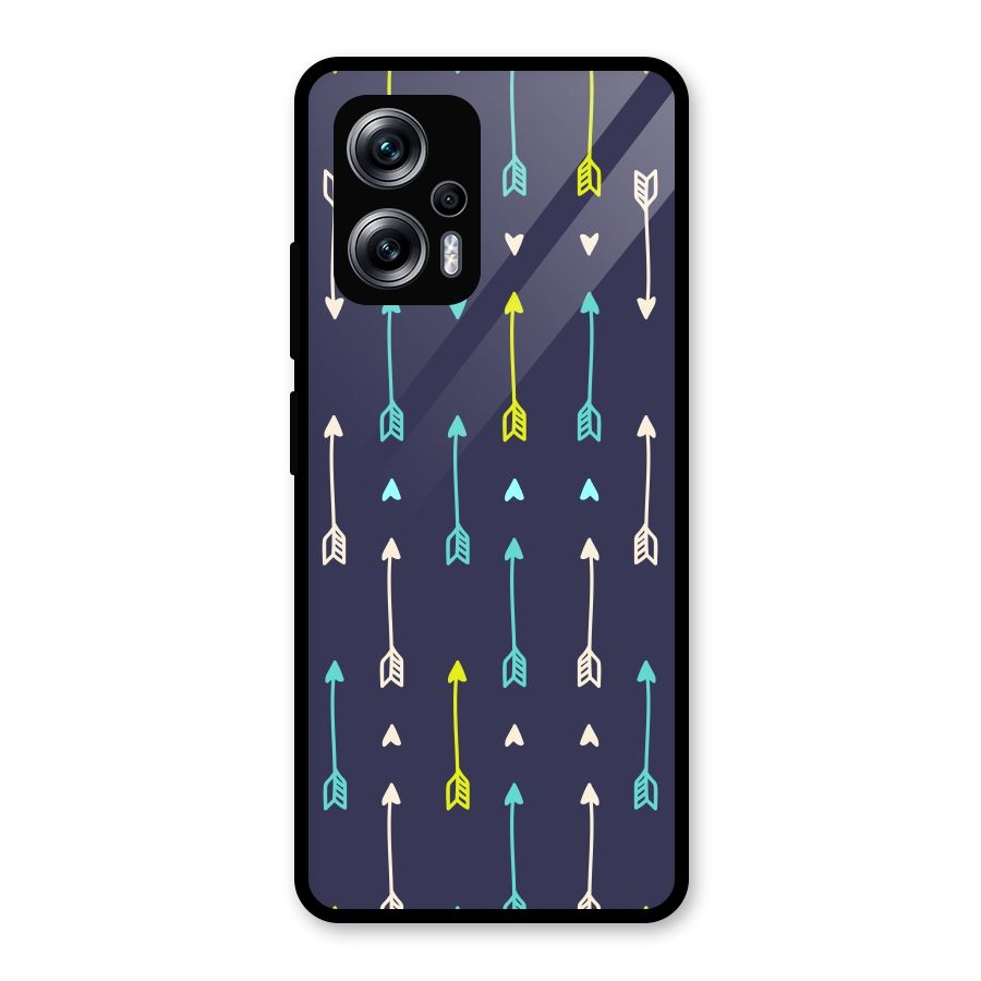 Boho Arrow Pattern Glass Back Case for Redmi K50i