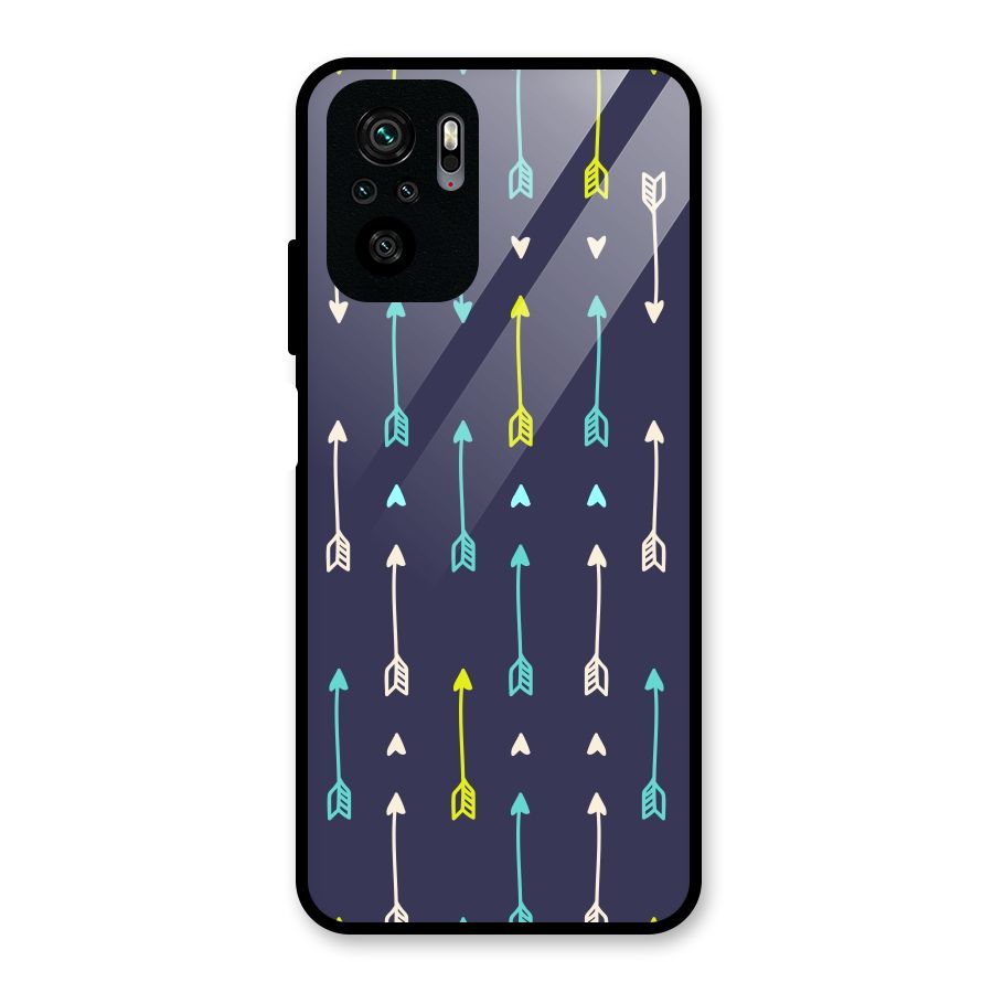 Boho Arrow Pattern Glass Back Case for Redmi Note 10S