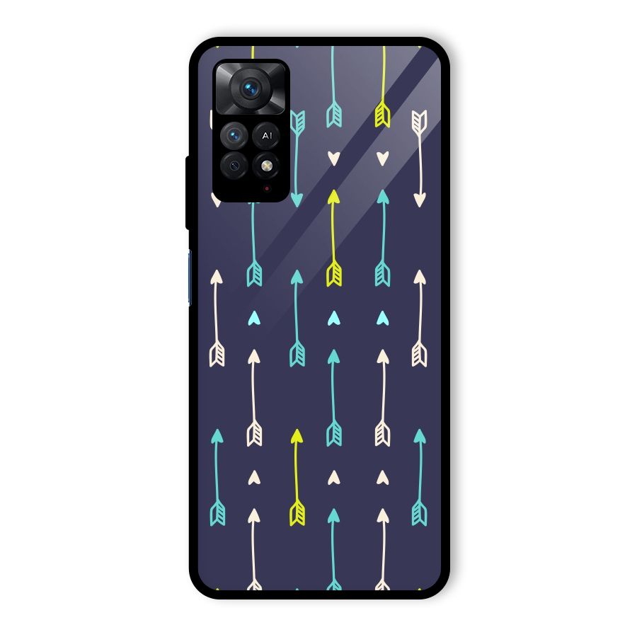 Boho Arrow Pattern Glass Back Case for Redmi Note 11 Pro
