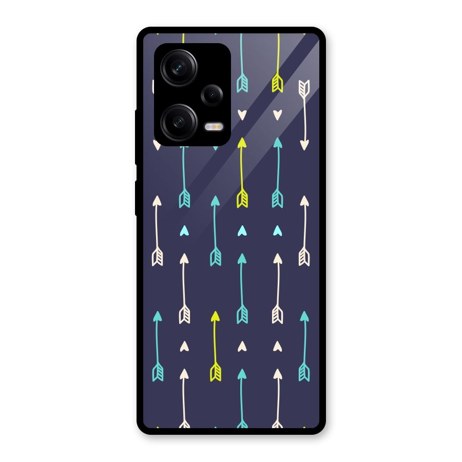 Boho Arrow Pattern Glass Back Case for Redmi Note 12 Pro
