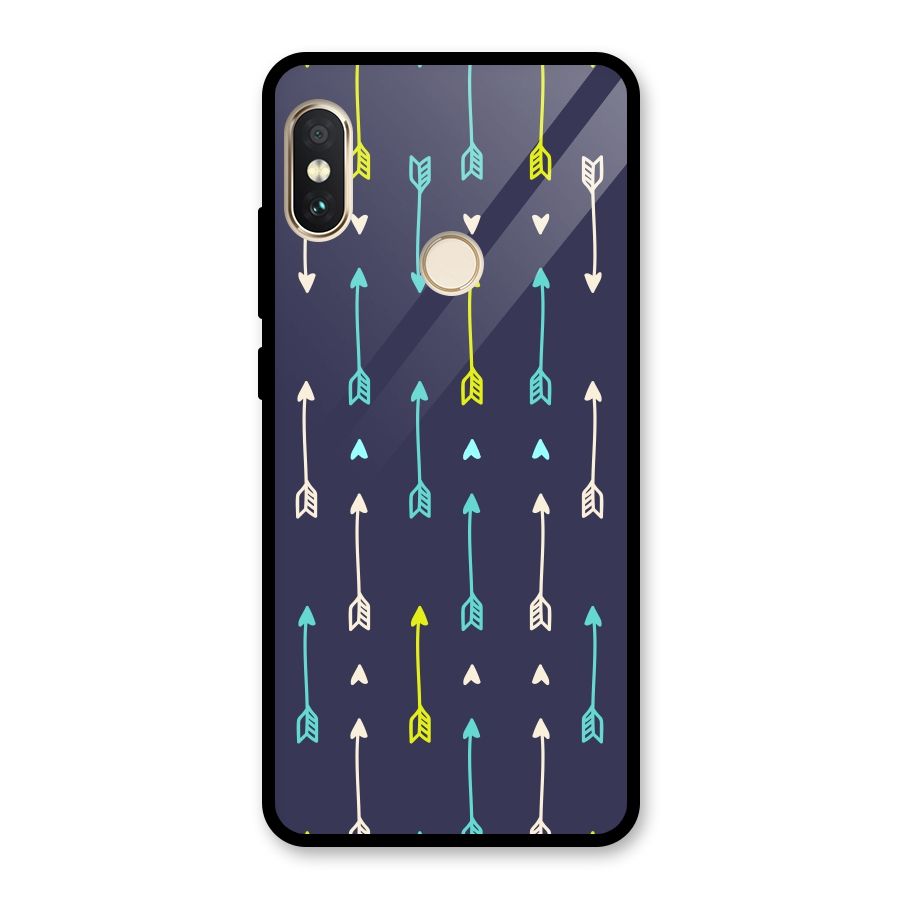 Boho Arrow Pattern Glass Back Case for Redmi Note 5 Pro